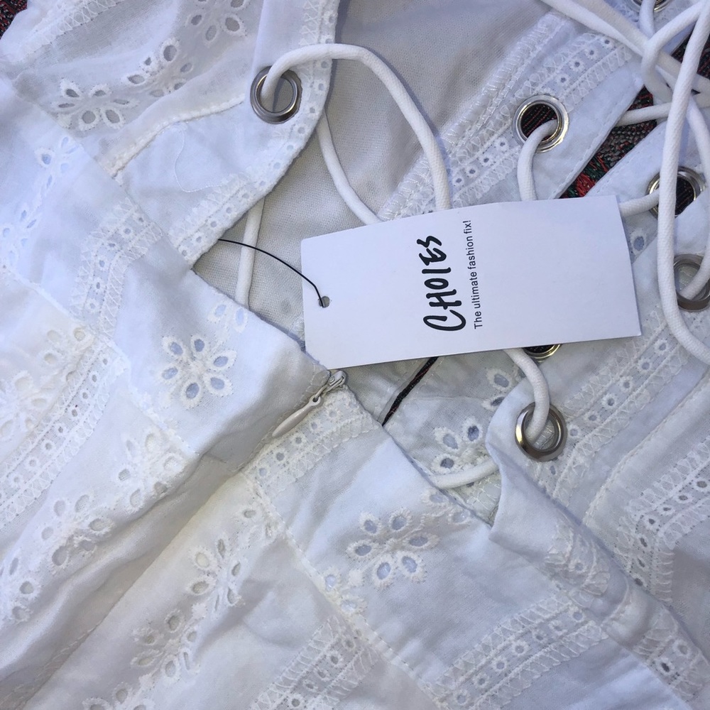 Choies | Laced Up Eyelet Lace Romper - Picture 10 of 11